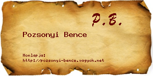 Pozsonyi Bence névjegykártya
